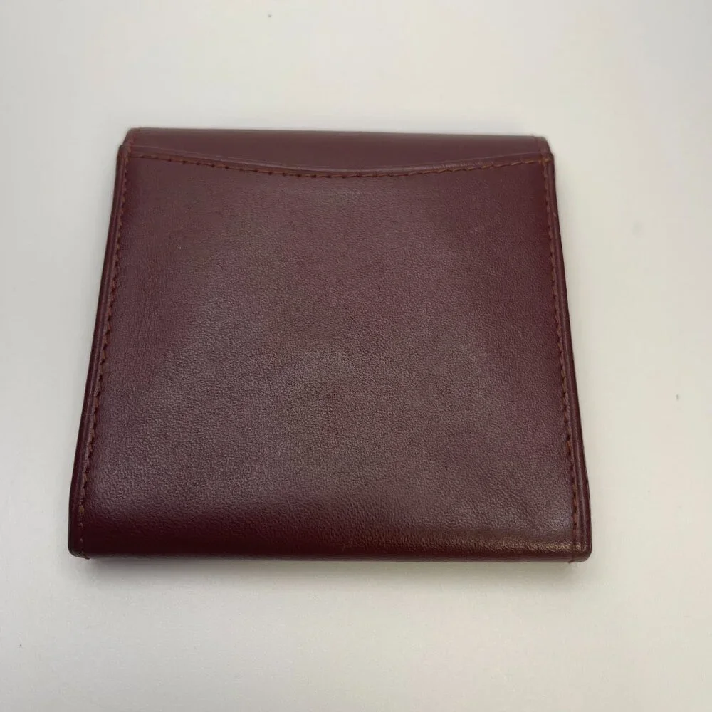 Cartier Vintage Burgundy Leather Coin Pouch Wallet - Preowned